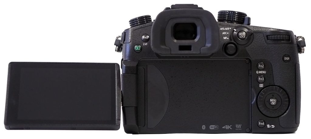 Panasonic Lumix GH5 Rear 
digital cameras with flip screens