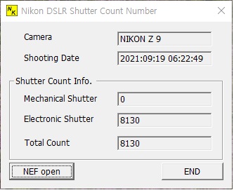 New Nikon Shutter Count Software v3.0 released with Z9 support (free)